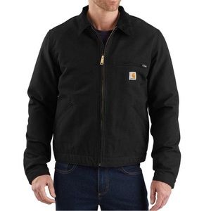 CARHARTT RELAXED FIT DUCK BLANKET-LINED DETROIT JACKET - Black